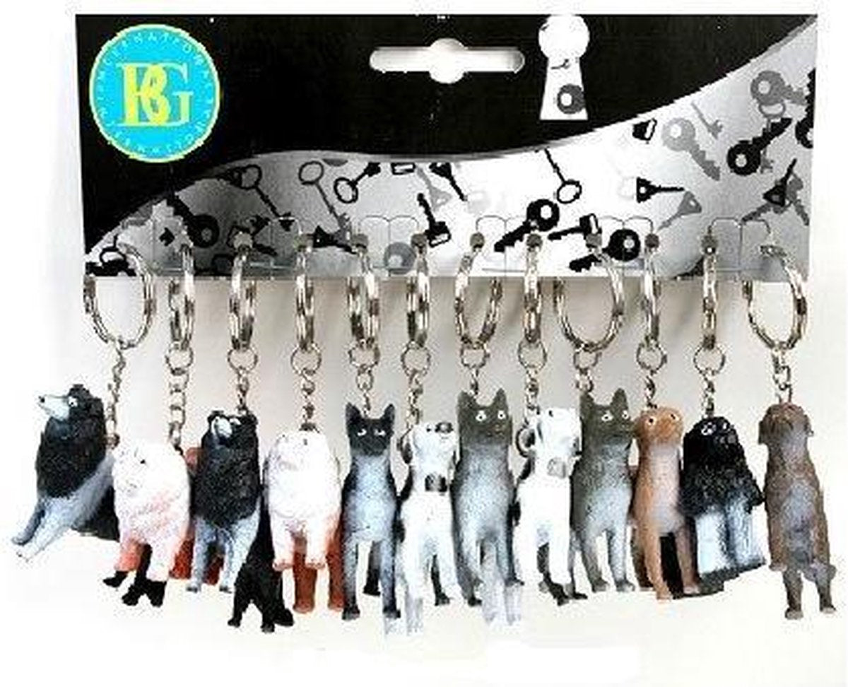 12 stuks honden sleutelhangers