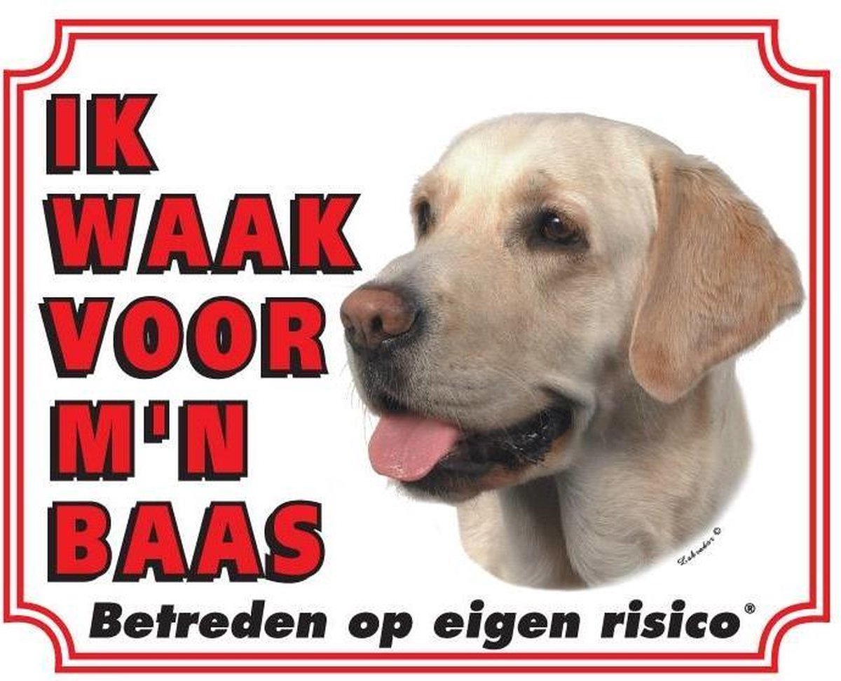 Waakbord 02 Labrador Blond 20x25cm