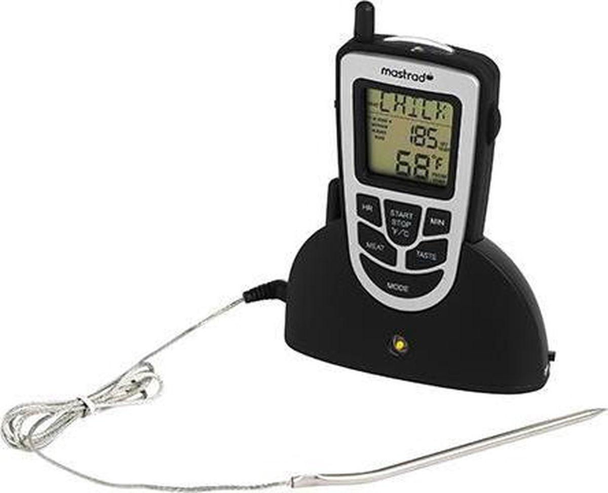 Mastrad Voedselthermometer - Digitaal - In houder - Zwart