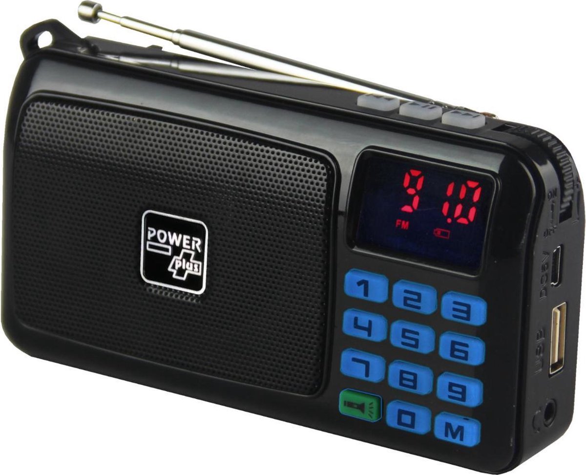 POWERplus Crow Solar FM Radio MP3 speler - opladen via USB of zonne-energie - duurzame rad