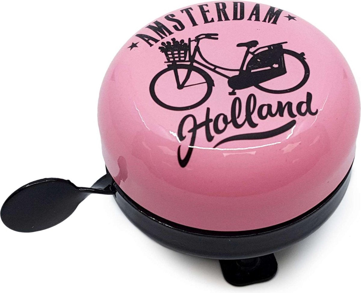 Amsterdam - Fietsbel - Roze - 58 mm