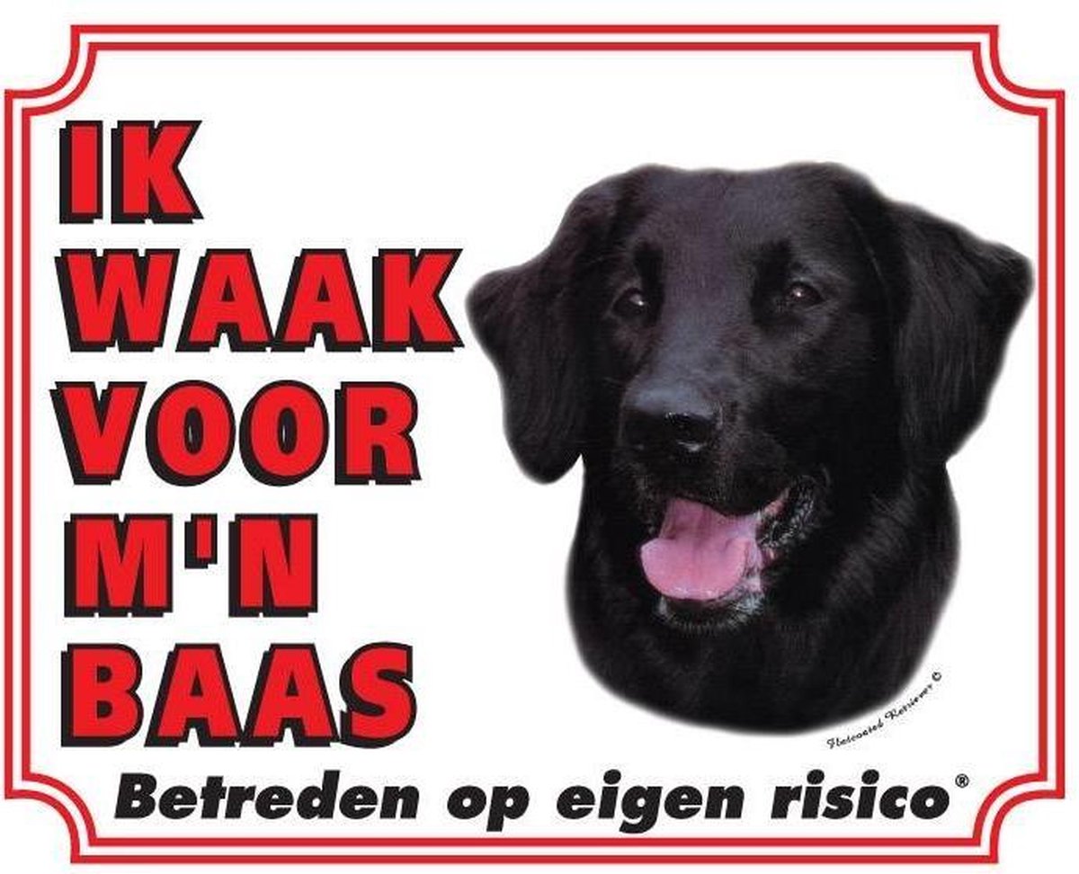 Flatcoated Retriever Waakbord - Ik waak voor mijn