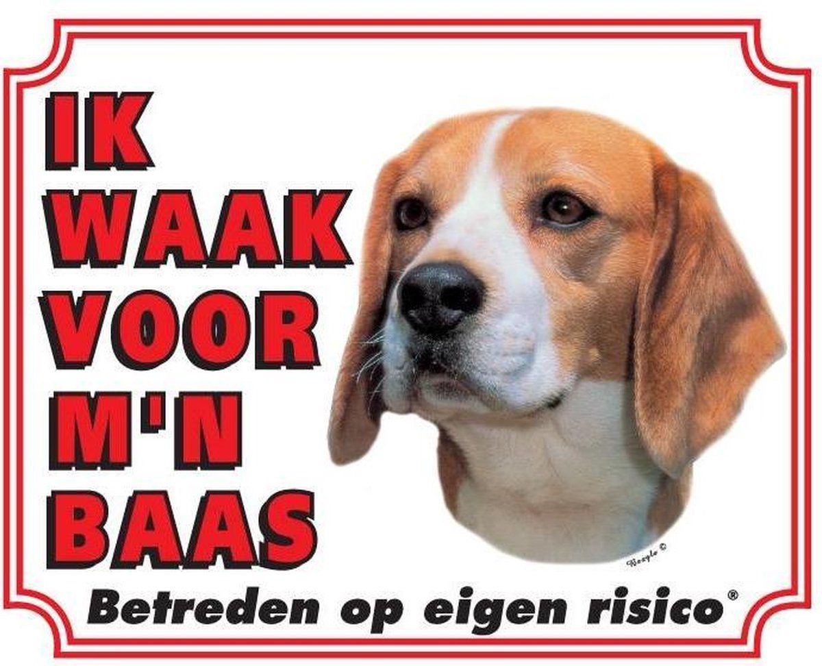 Beagle Waakbord - Ik waak voor mijn baas