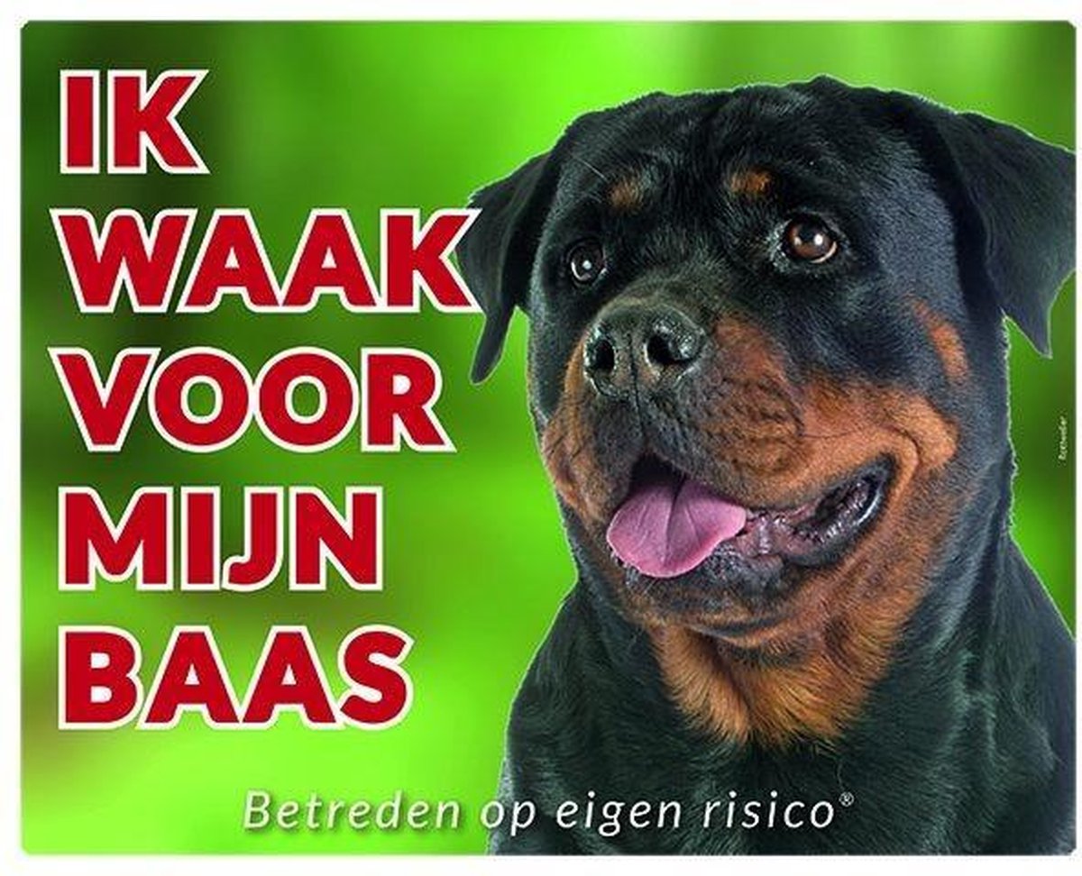 Rottweiler Waakbord - Ik waak voor mijn baas