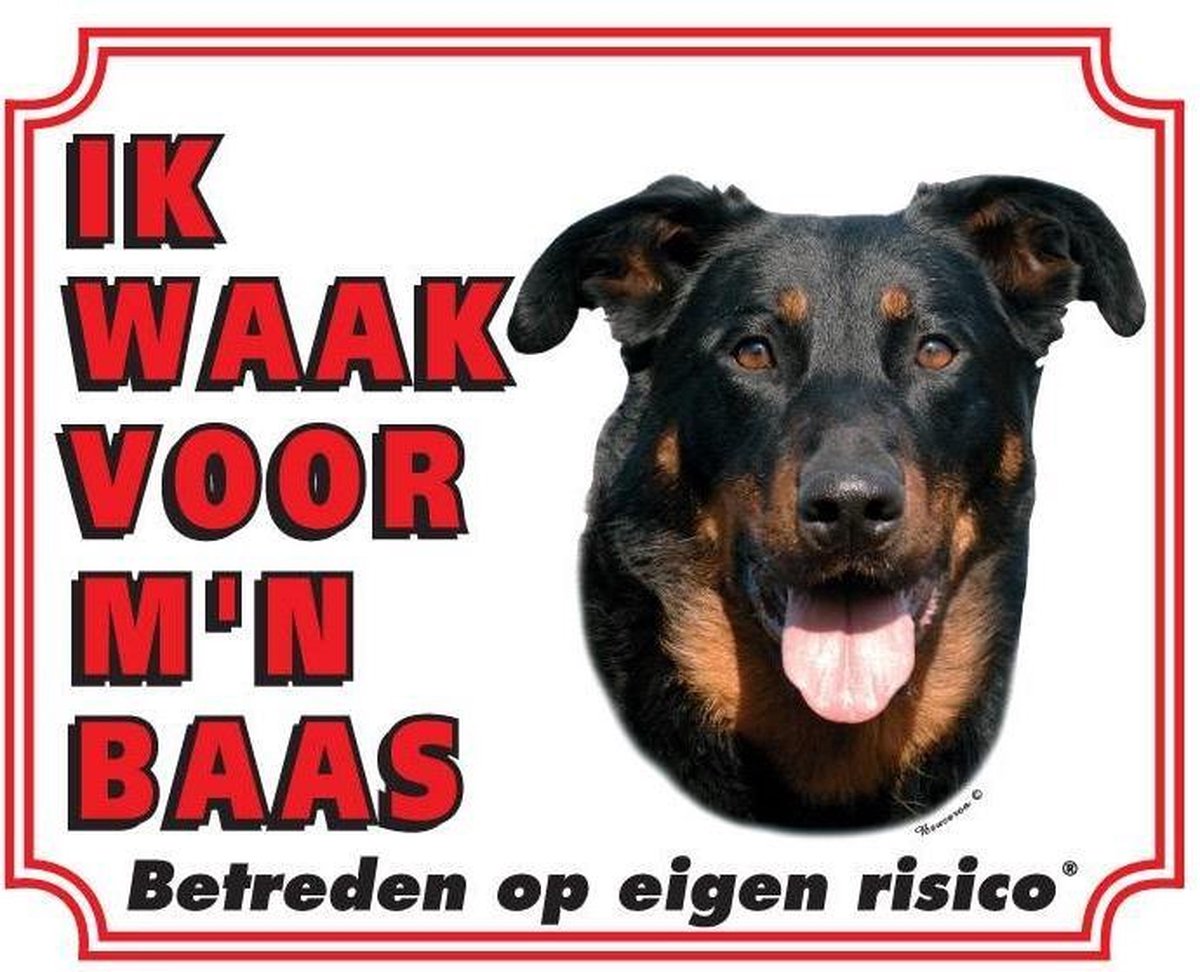 Beauceron Waakbord - Ik waak voor mijn baas
