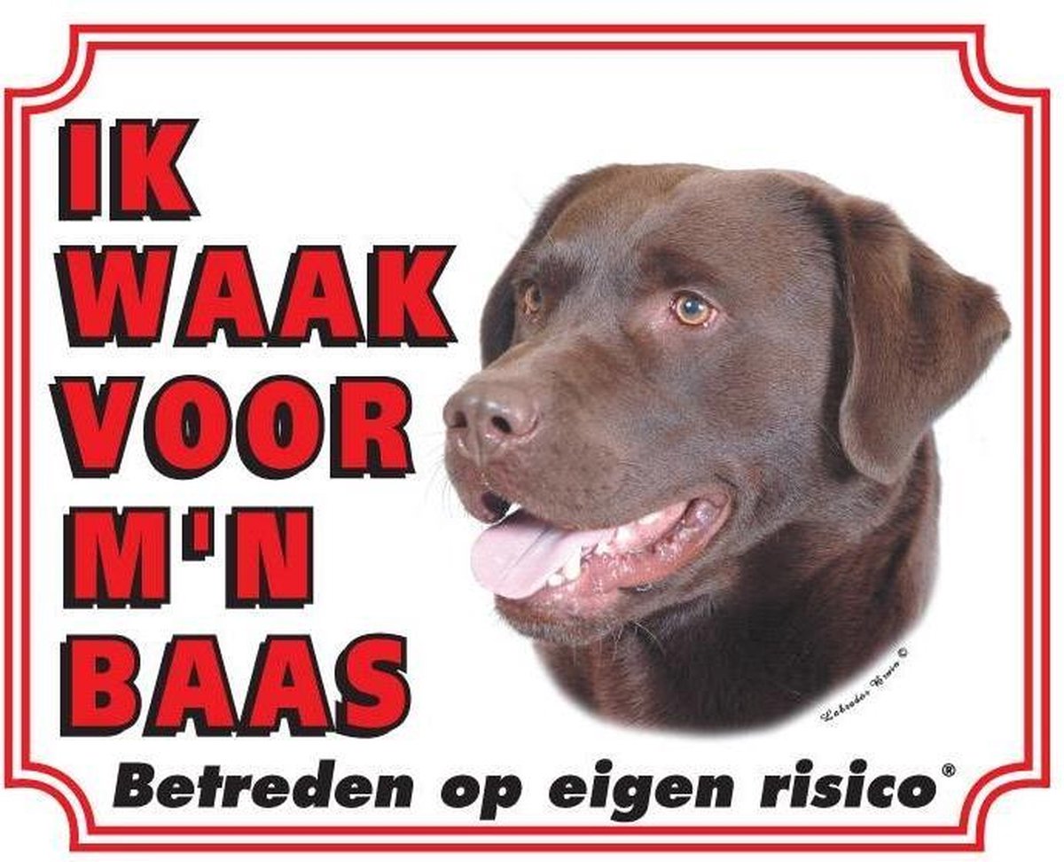 Waakbord 09 Labrador Bruin 20x25cm