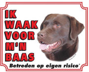 Waakbord 09 Labrador Bruin 20x25cm