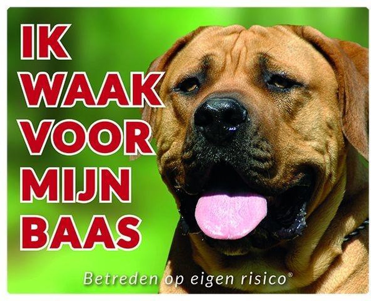 Boerboel Waakbord - Ik waak voor mijn baas
