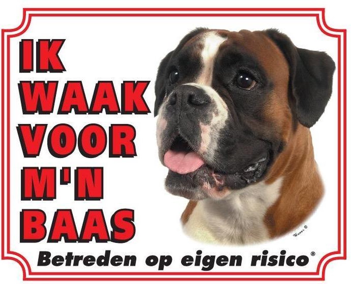 Boxer Waakbord - Ik waak voor mijn baas