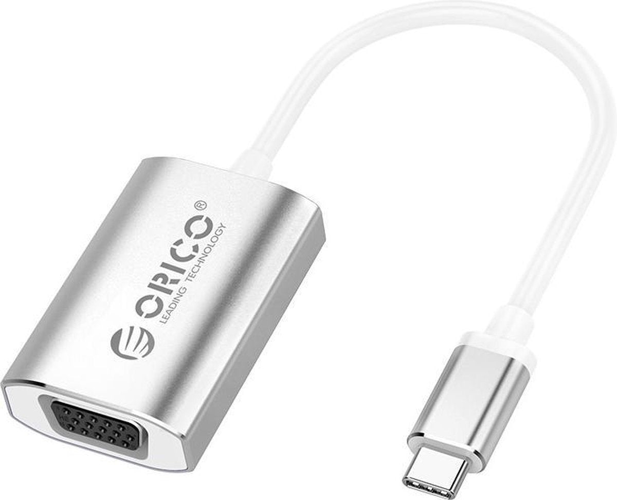 Orico USB-C naar VGA adapter  4K 1080P @60Hz - Aluminium - Zilver