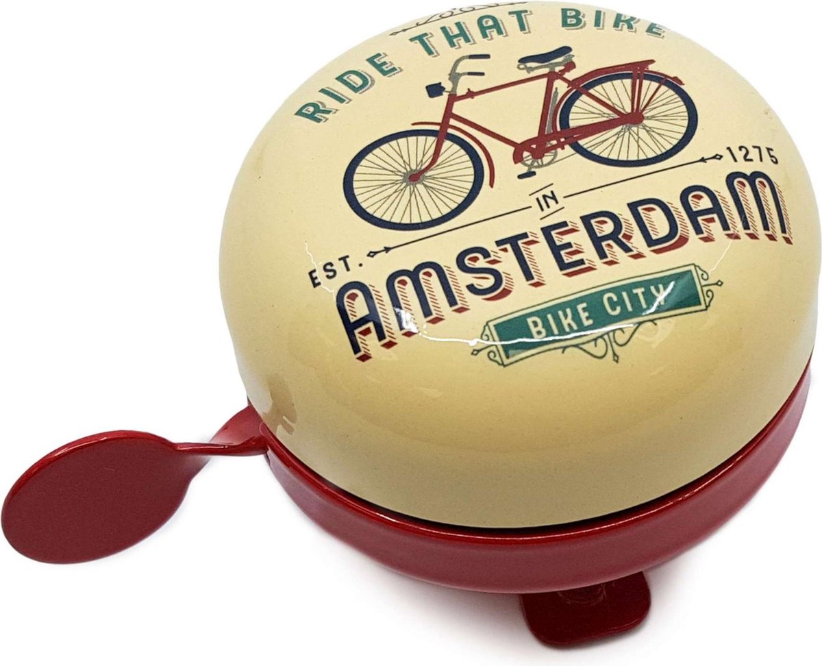 Amsterdam - Fietsbel - Ride that Bike - Vanille Rood - 58 mm