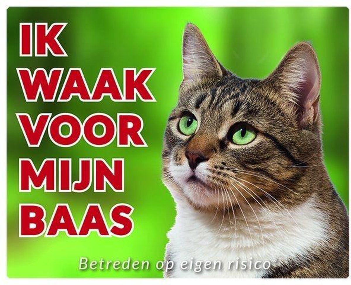 Katten Waakbord - Ik waak voor mijn baas Tabby