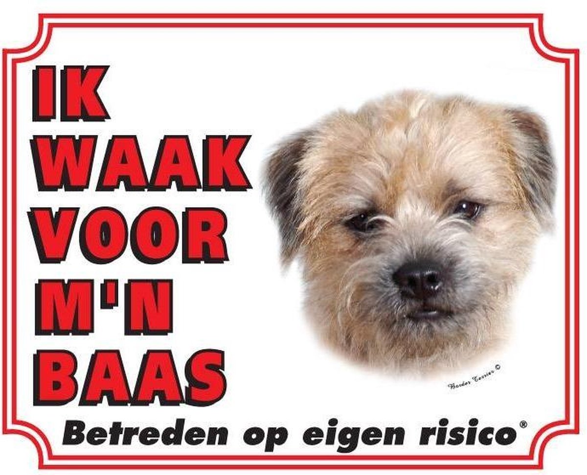 Border Terrier Waakbord - Ik waak voor mijn baas
