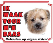 Border Terrier Waakbord - Ik waak voor mijn baas