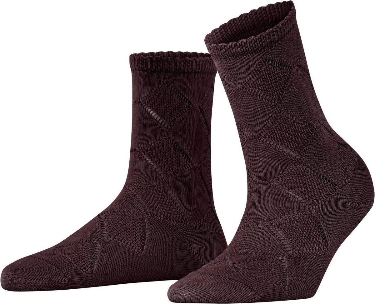 FALKE Argyle Corrosion Sokje Dames  46407 - Rood 8596 barolo Dames - 35-38