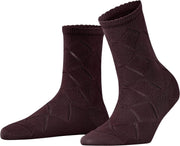 FALKE Argyle Corrosion Sokje Dames  46407 - Rood 8596 barolo Dames - 35-38