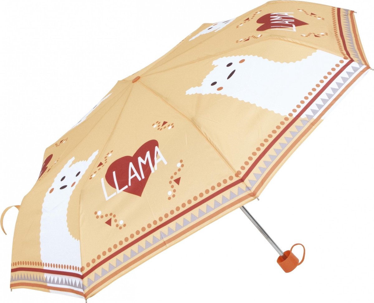 Arditex Kinderparaplu Llama Junior Polyester Oranje/wit 52 Cm