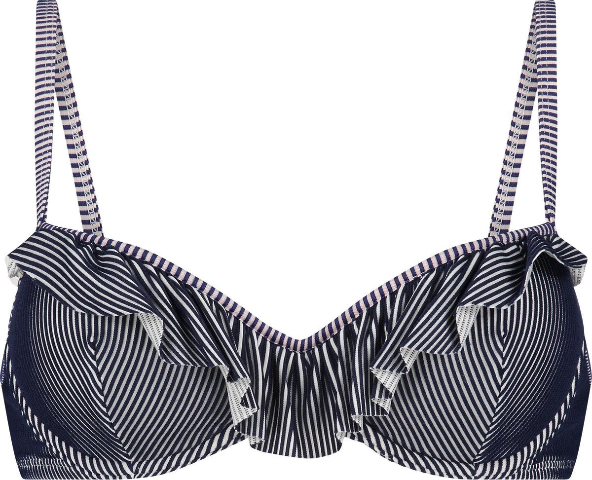 Hunkemöller Dames Voorgevormde beugel bikinitop Ruffle Stripe - maat B75