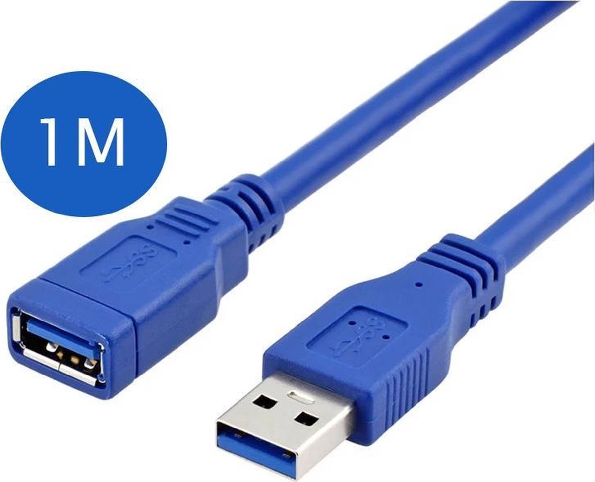 USB-A 3.0 Verlengkabel - Male naar Female - 1 Meter - Hoge Snelheid - USB naar USB