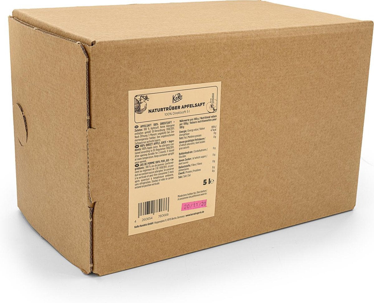 KoRo | Appelsap natuurlijk troebel bag-in-box | 5 L