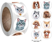 500 stickers op rol honden en katten 2