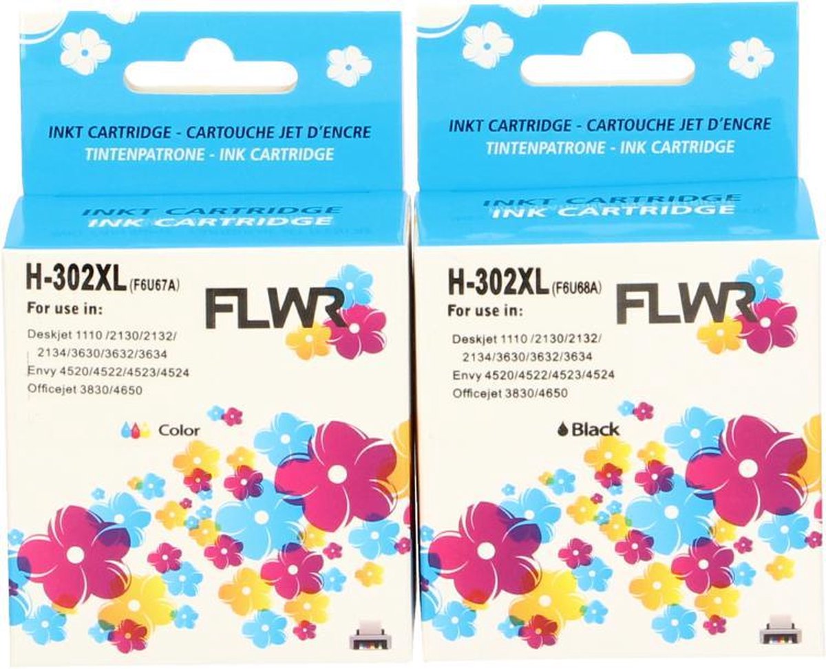 FLWR - Inktcartridges / 302XL 2-pack zwart en kleur - Geschikt voor HP