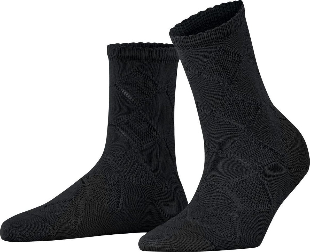 FALKE Argyle Corrosion Sokje Dames  46407 - Zwart 3000 black Dames - 39-42