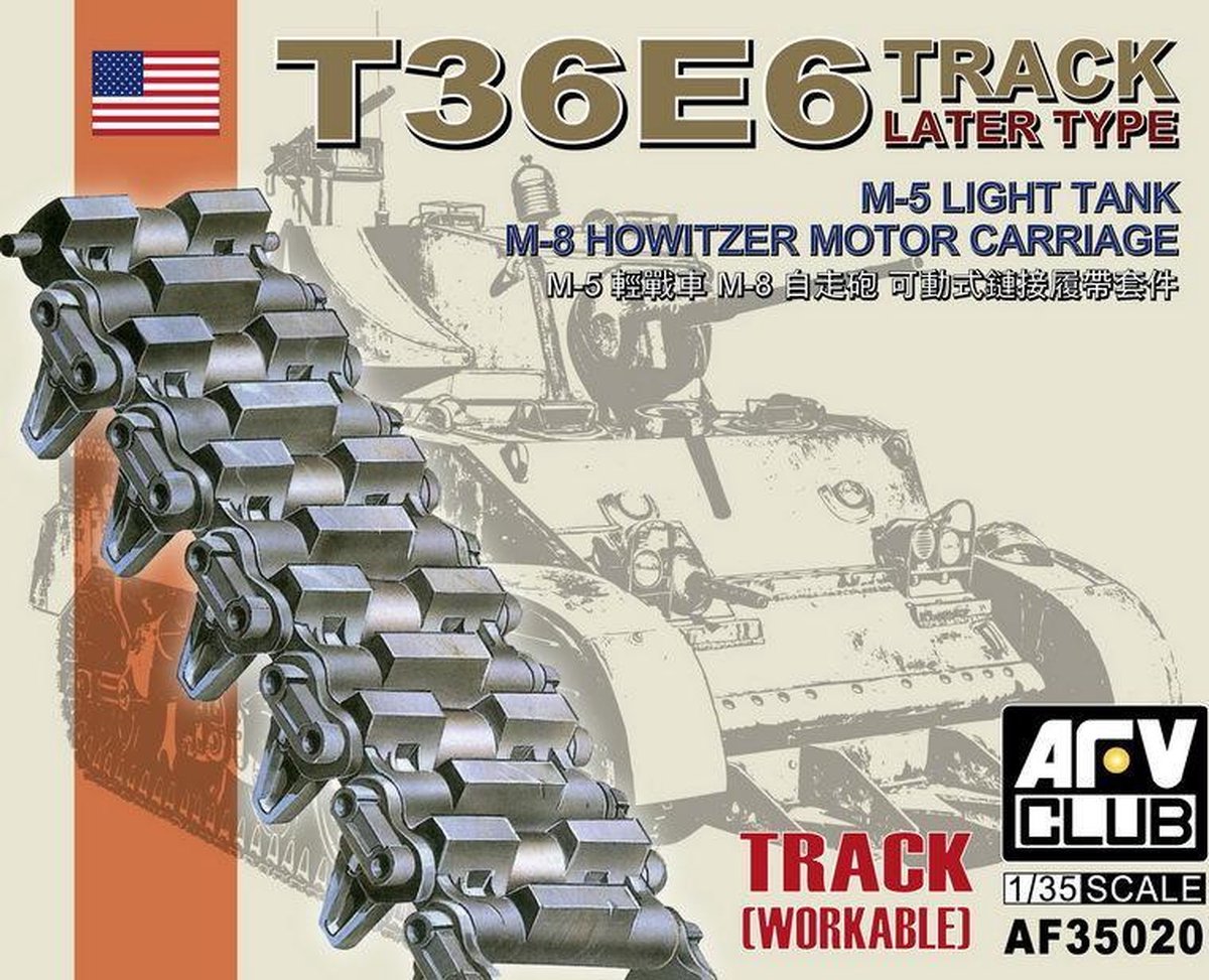 AFV-Club T36E6 Track for M5/M8 Light Tank (workable