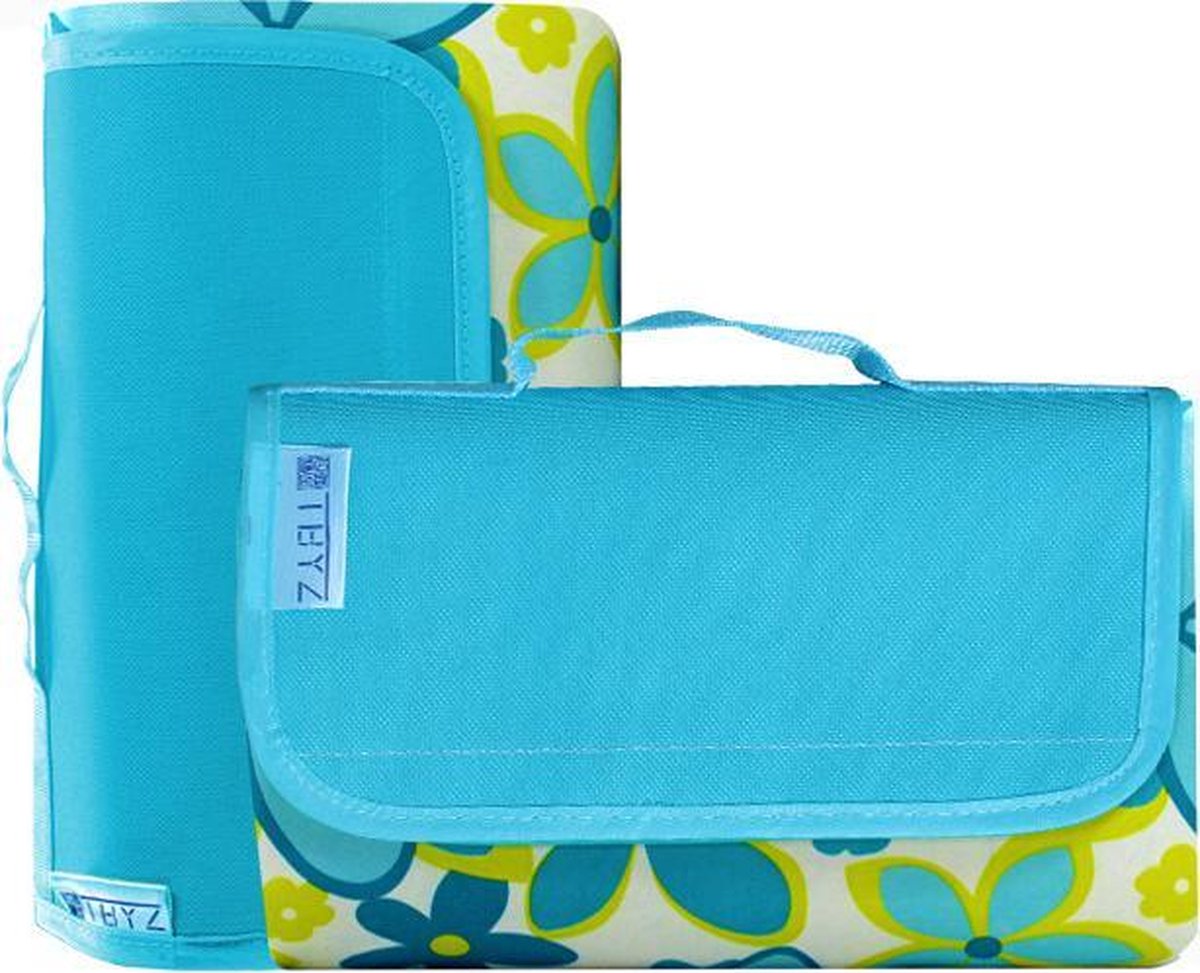 Waterafstotend outdoor picknickkleed - Strandlaken - Festival deken - 200 x 200 - kaki gestreept