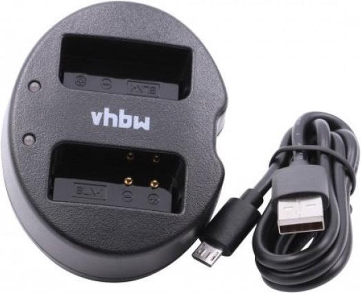 VHBW Camera duo acculader compatibel met Olympus BLN-1 en PS-BLN1 accu's