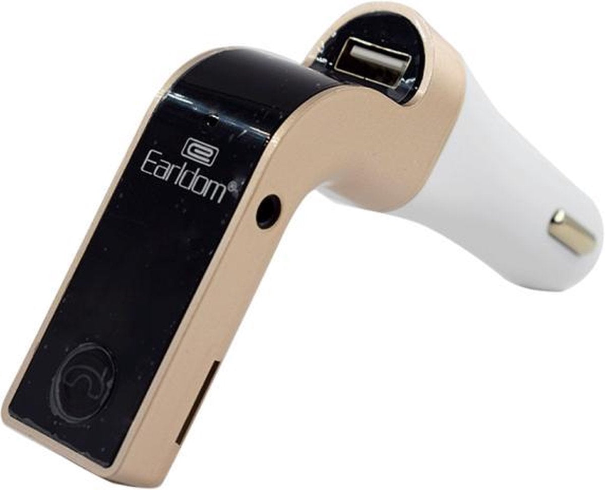 Earldom Bluetooth MP3 speler - autolader - met Micro SD slot - inclusief Aux Kabel - Goud