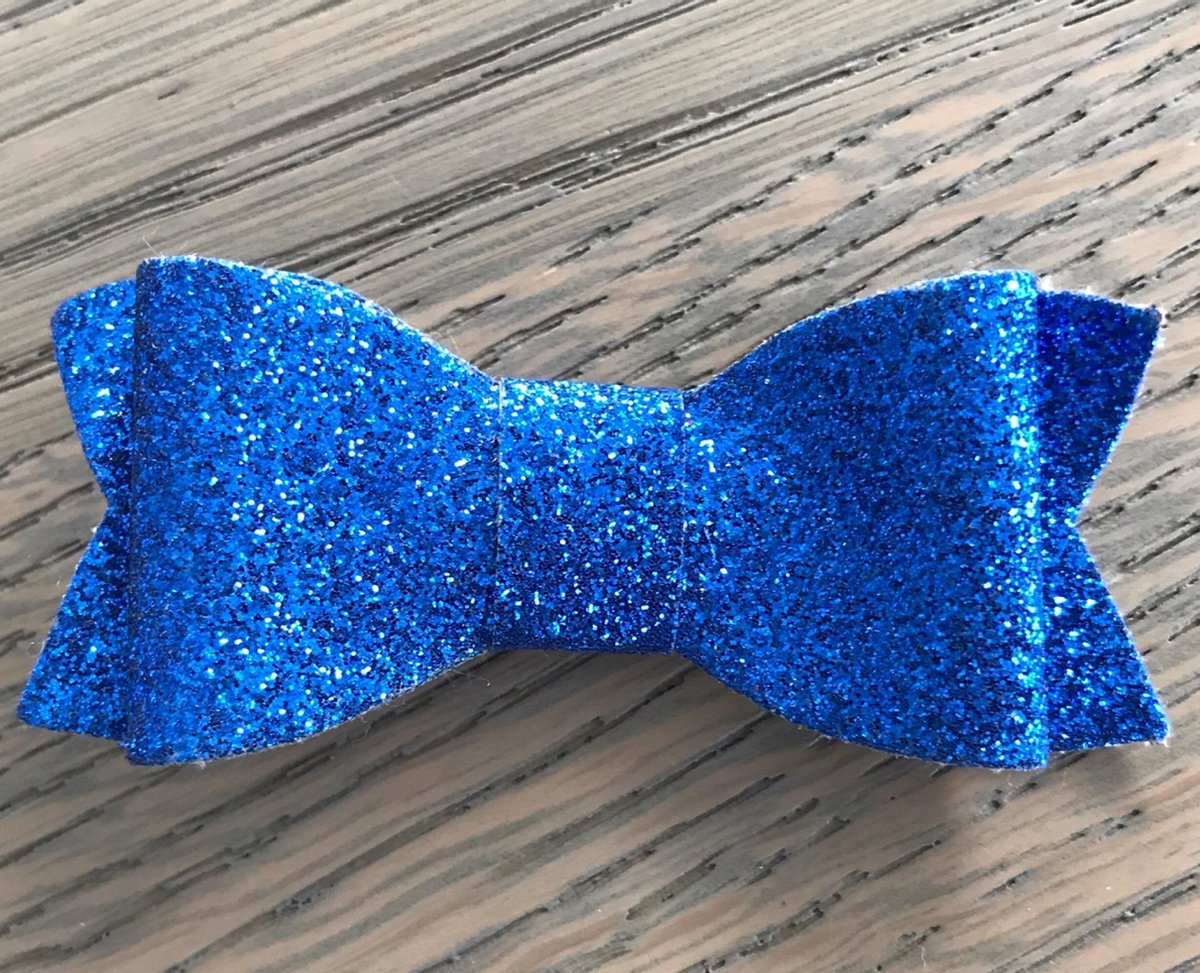 Haarclip Glitter Strik Medium Donker Blauw