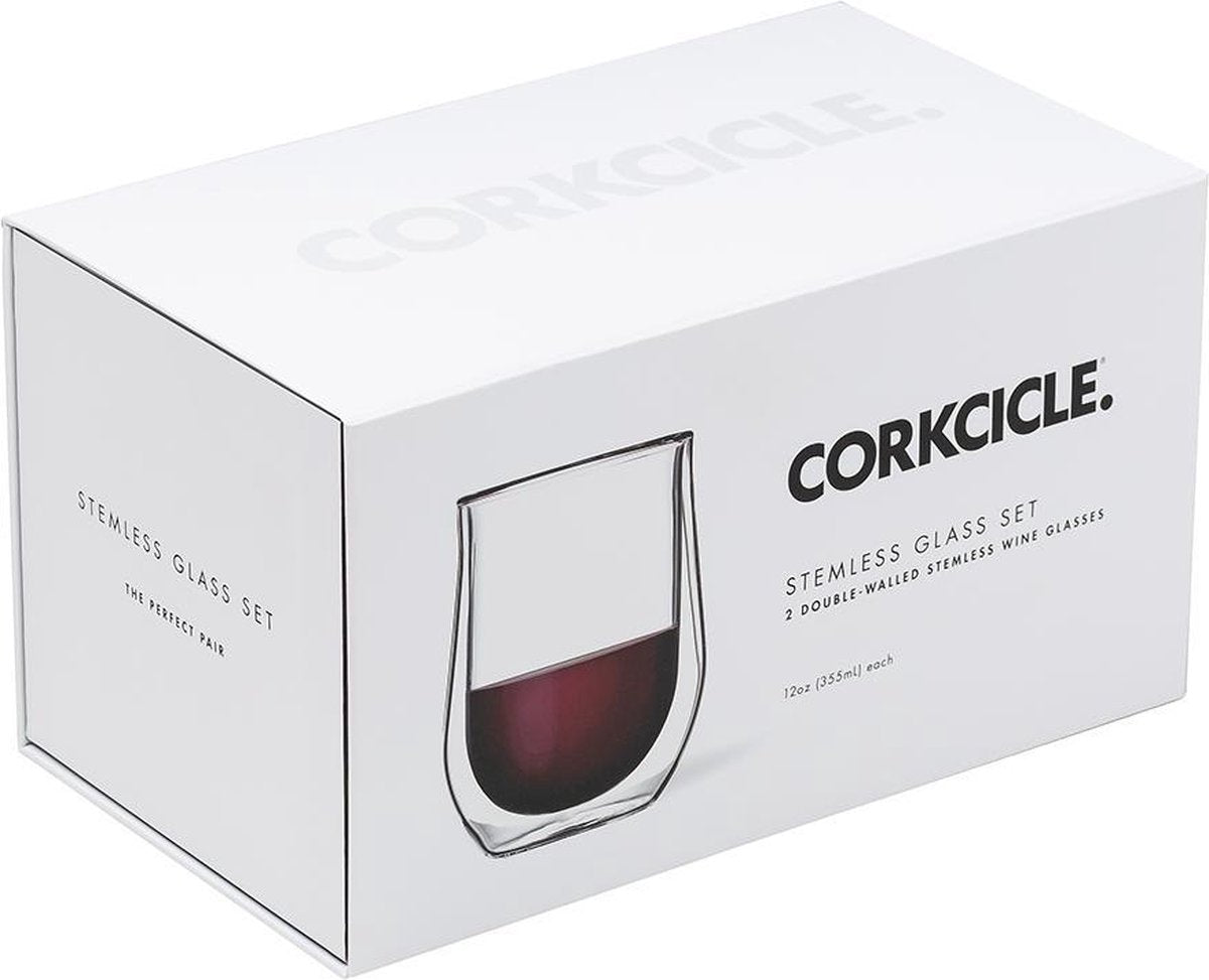 Corkcicle Glass Stemless - Double Pack - Clear