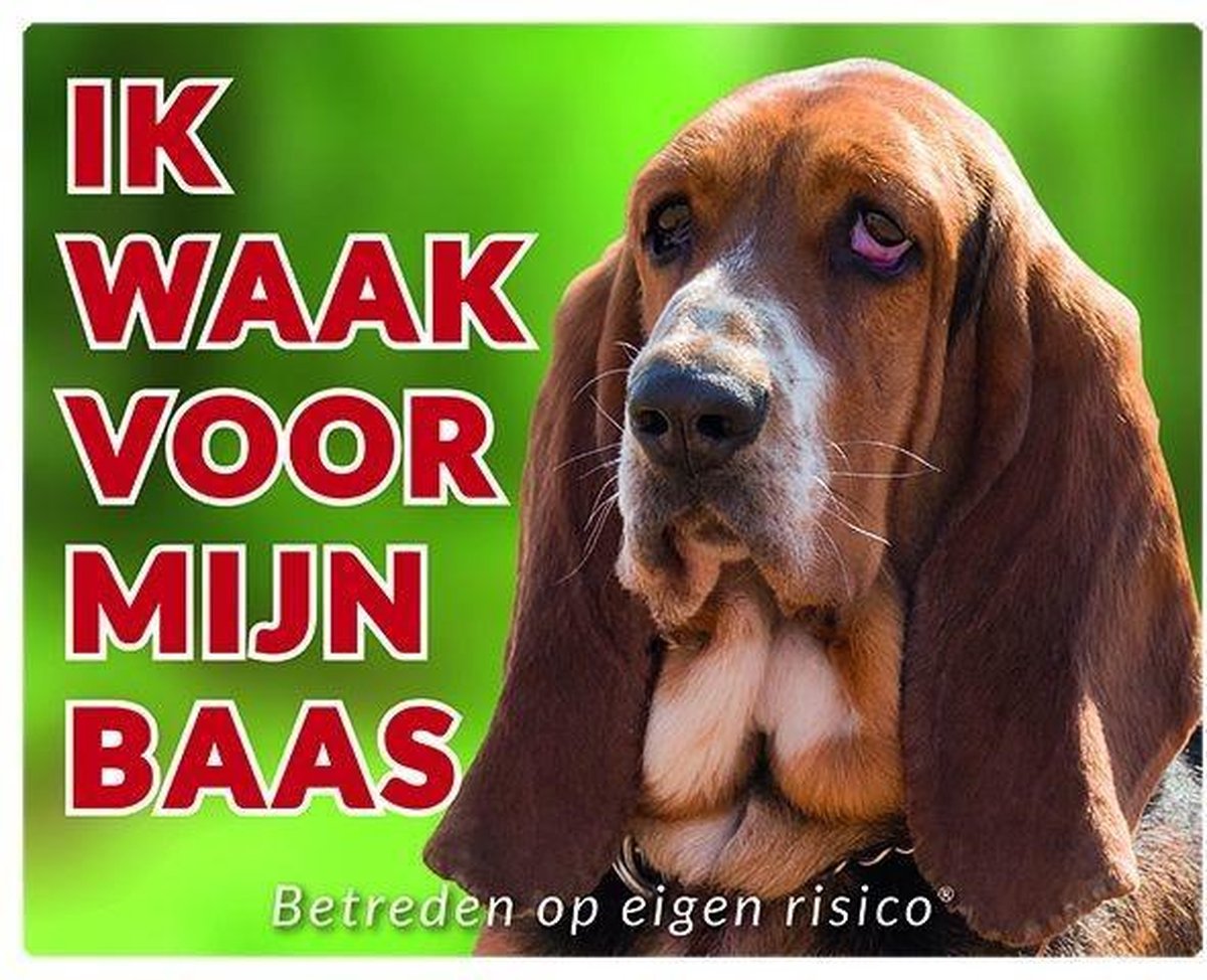 Engelse Basset Waakbord - Ik waak voor mijn baas