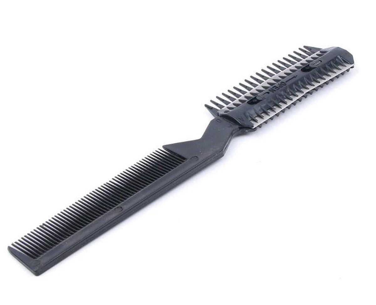 Trimkam dubbelzijdig Cabantis|Styling Tool zwart|Kapper Kam|Haar Kam|Haar Accessoire|Barbier|Inclusief scheermes