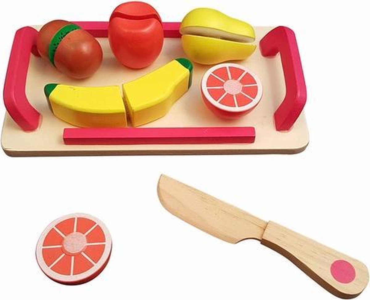 Houten Snijfruit op dienblad