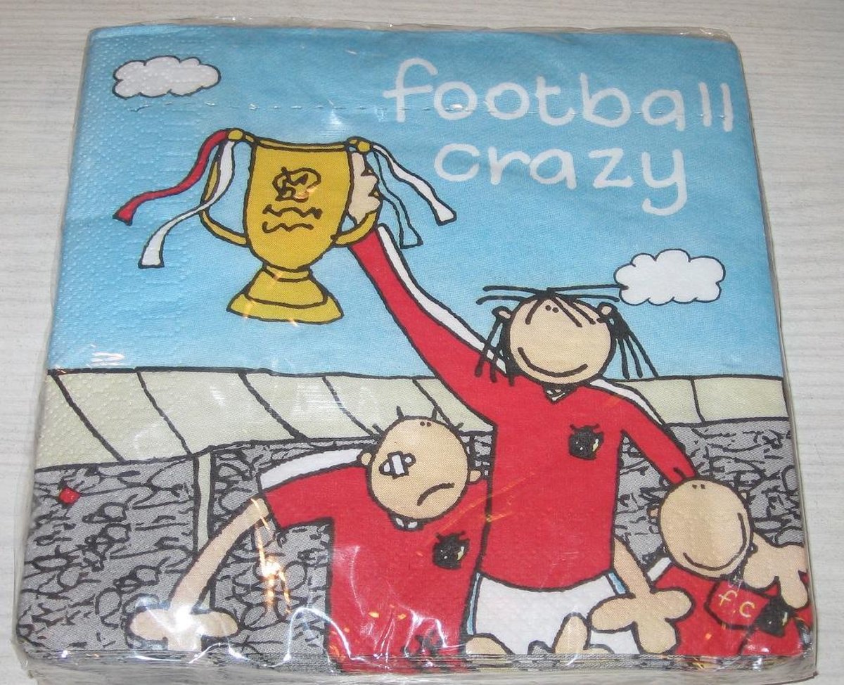 20 servetten - voetbal - crazy football