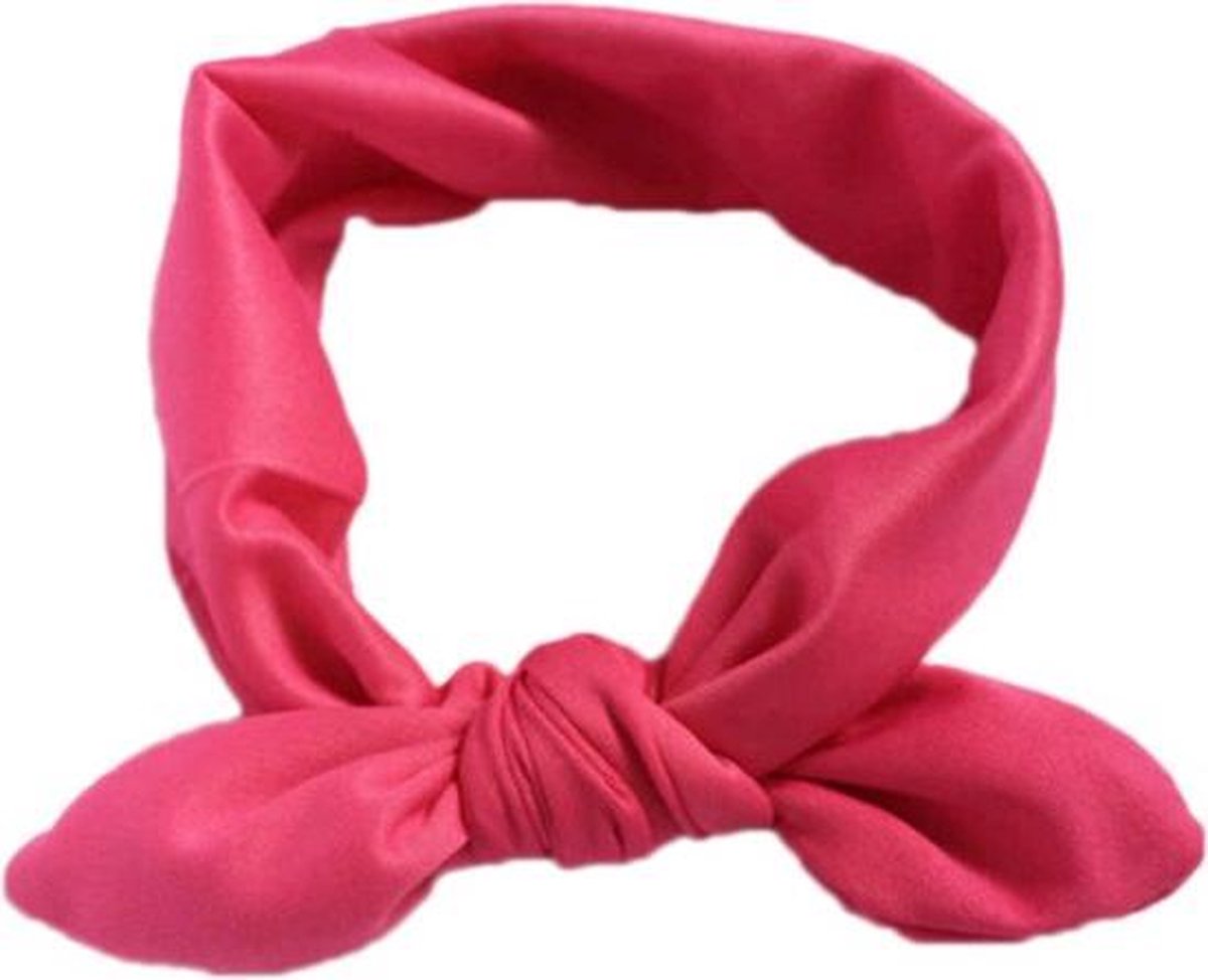 Haarband - Haren - Band - Baby - Strik - knal roze