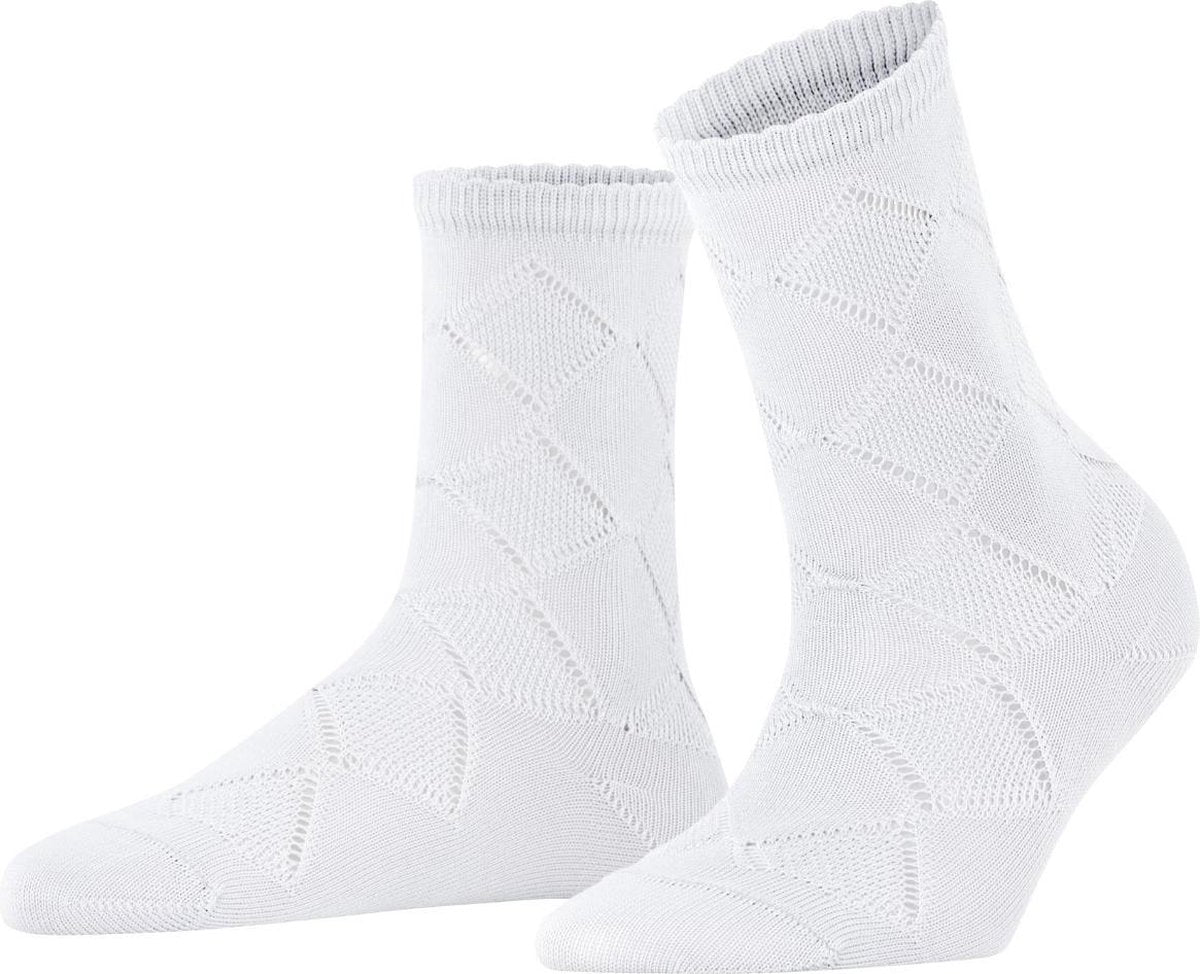 FALKE Argyle Corrosion Sokje Dames  46407 - Wit 2000 white Dames - 39-42