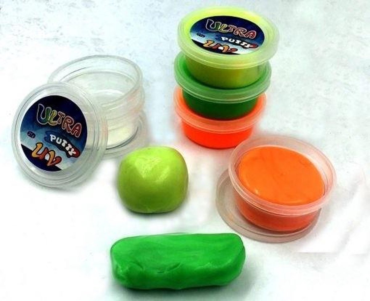 UV Sensorische Putty Glow in the Dark Set van 6