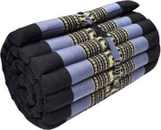 Opvouwbaar matras - Vloerkussen - Meditatiemat - Vloermatras - Rolmatras Thais - Thais kussen - Grijs-Zwart (180x78)