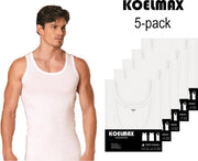 Koelmax - Heren onderhemd - Wit - 5 Pack - Maat XXL