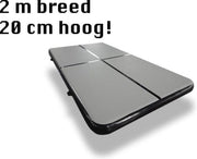AirTrack Pro - Turnmat - Gymnastiek Zwart| 400x200x20 CM | Sporten & Spelen | Buiten & Binnen | Waterproof | Met elektrische pomp
