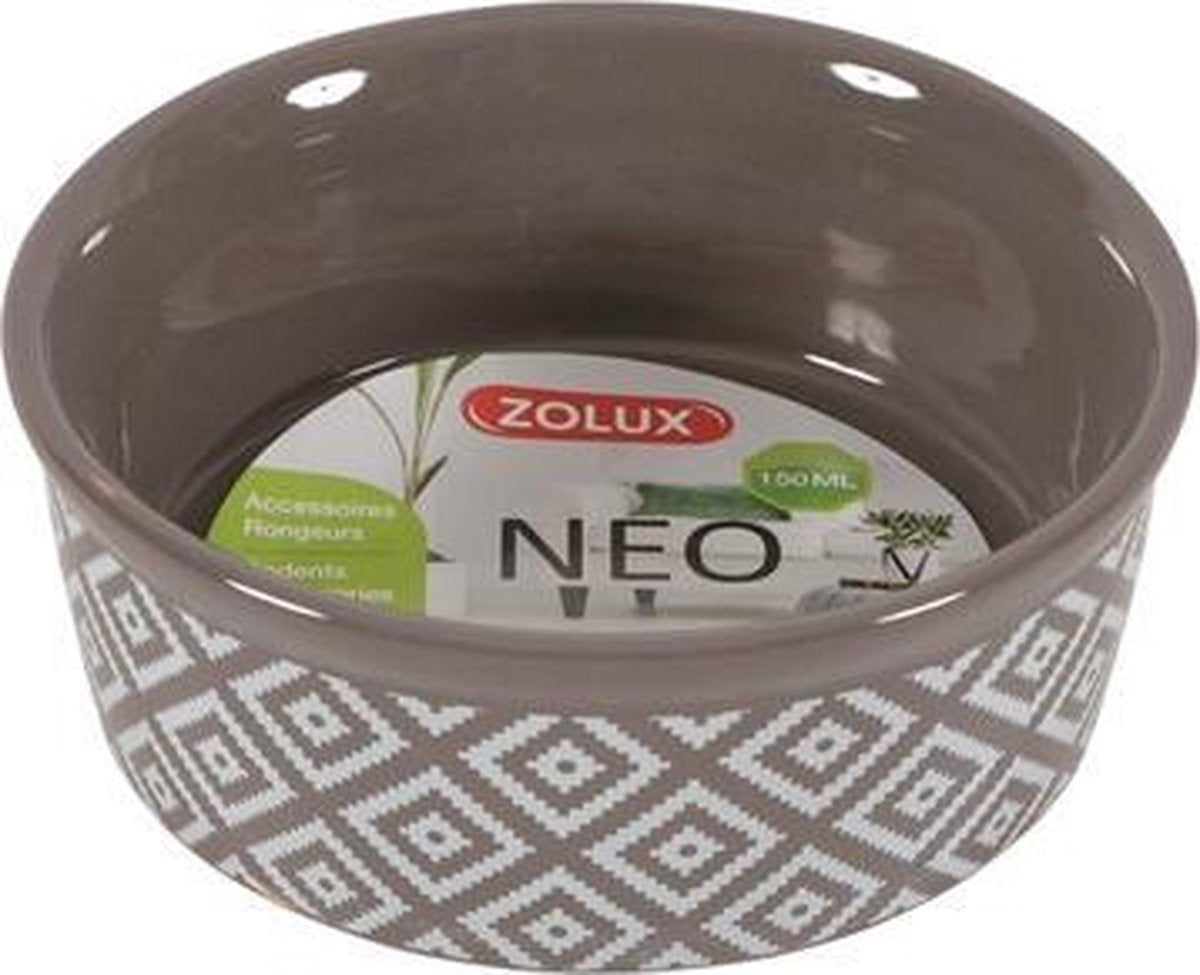 Zolux voerbak knaagdier neo sandstone grijs - 150 ml 10x10x4 cm - 1 stuks