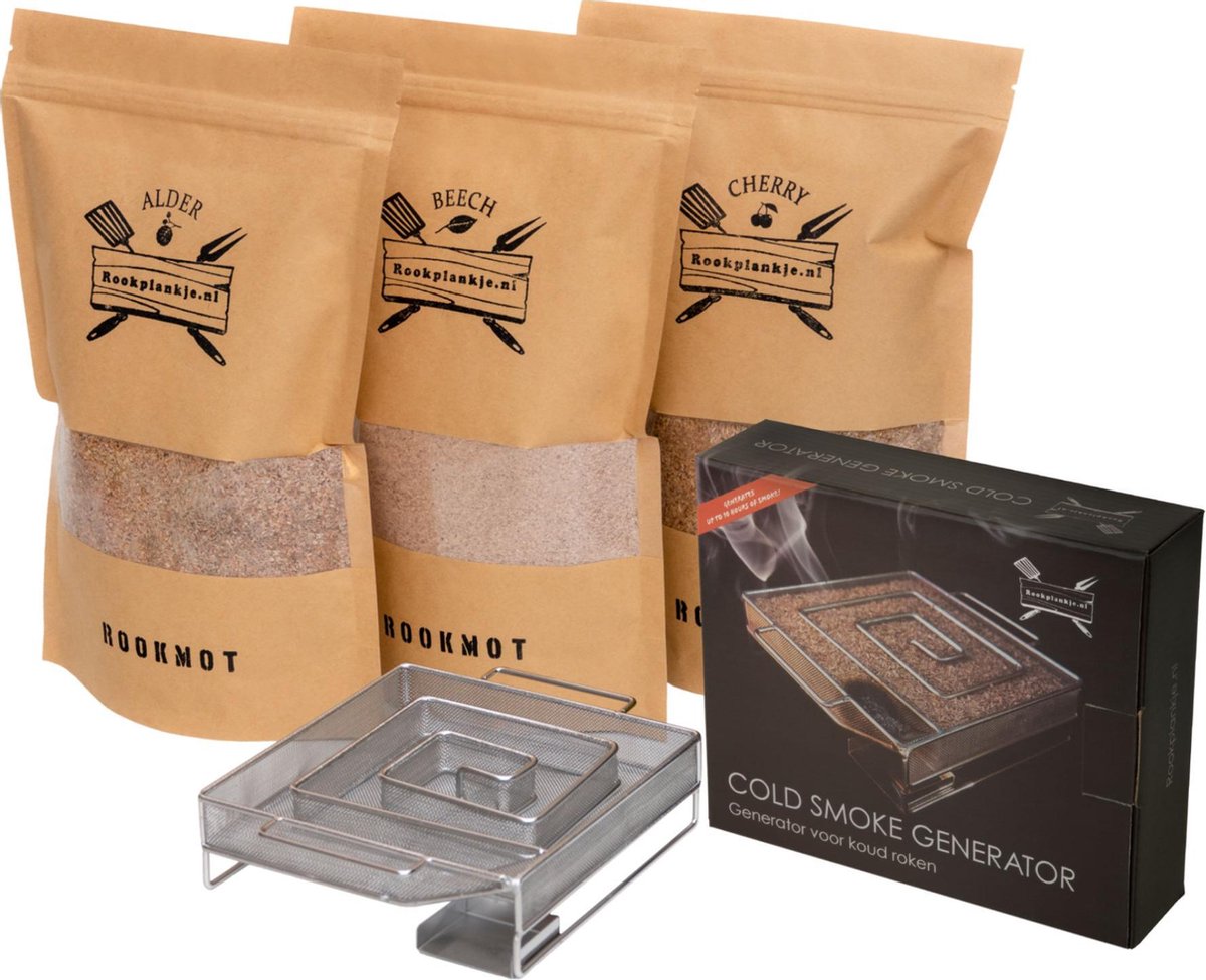 Rookmot Assortiment met Cold Smoke Generator | BBQ | Rookhout | Kadopakket