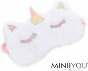 MINIIYOU® Zacht wit Unicorn kinder slaapmasker - reismasker vanaf 5 jaar | Reizen |Pluche Polyester | kinderen accessoires | Goede nachtrust