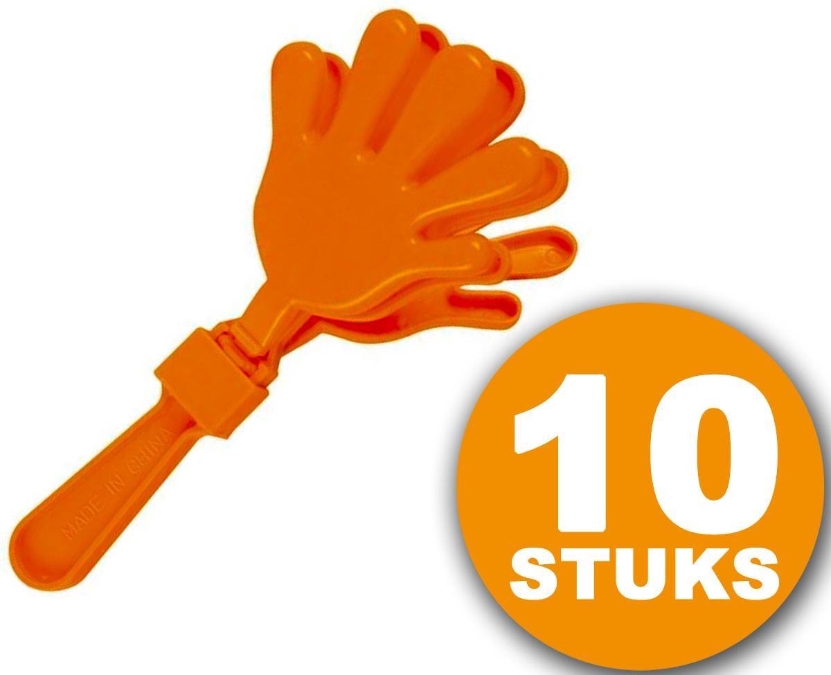 Oranje Feestartikel | 10 stuks Oranje Handjesklapper | Nederlands Elftal EK Voetbal | Oranje Versiering Versierpakket Nederlands Elftal Oranjepakket
