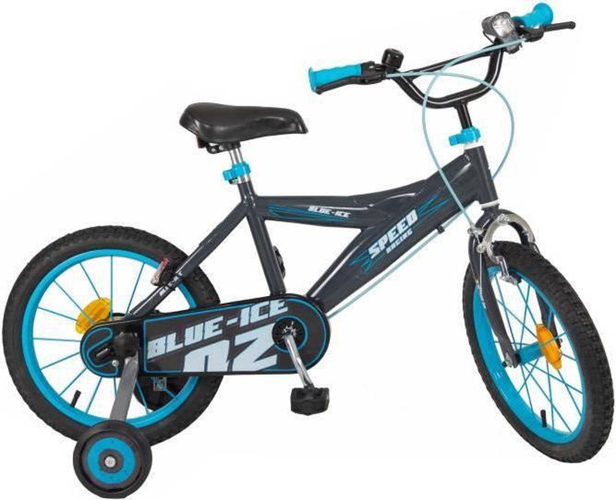 Bike 16 Eco Ice Blue - Mixed Child - Zwart en Blauw