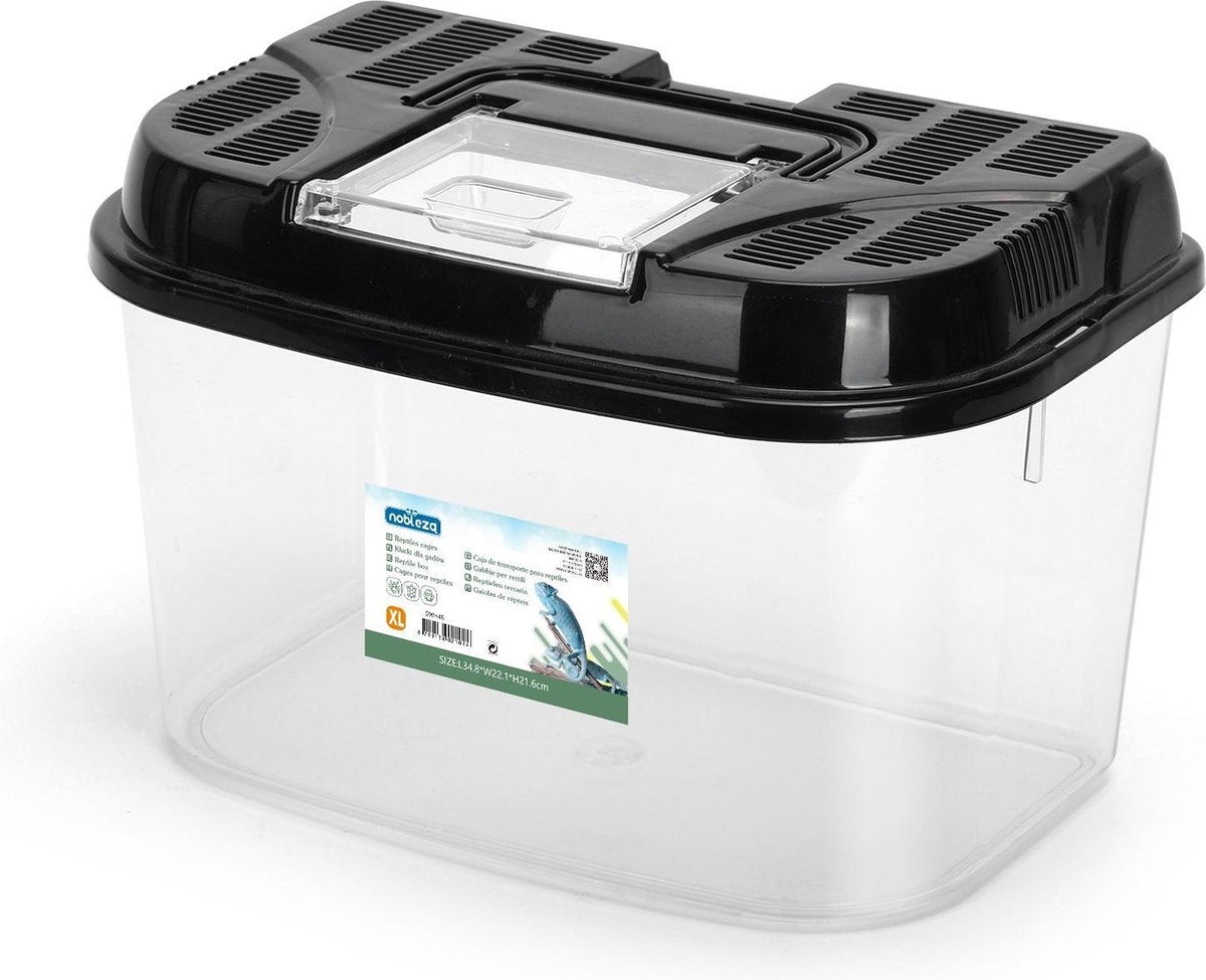 Nobleza - Fauna Box - Reptiel - Plastic - 35 x 23 x 22cm - XL - Zwart