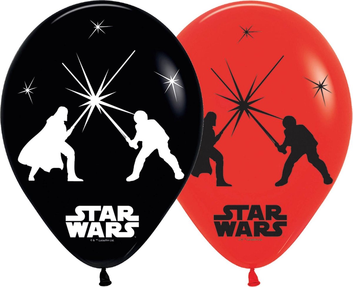 5 latex Star Wars™ LED ballonnen - Feestdecoratievoorwerp